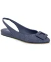 Kenneth Cole Reaction Womens's Linton Buckle Wedge Flats In Denim Weave