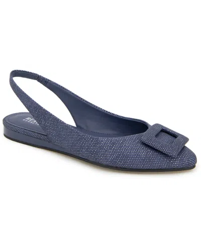 Kenneth Cole Reaction Womens's Linton Buckle Wedge Flats In Denim Weave