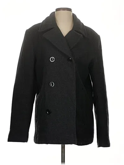 Pre-owned Kenneth Cole Reaction Wool Coat In Black