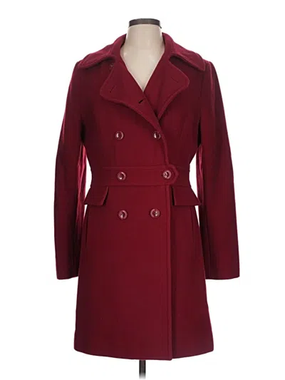 Pre-owned Kenneth Cole Reaction Wool Coat In Burgundy