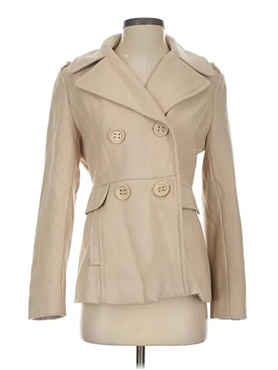 Pre-owned Kenneth Cole Reaction Wool Coat In Tan