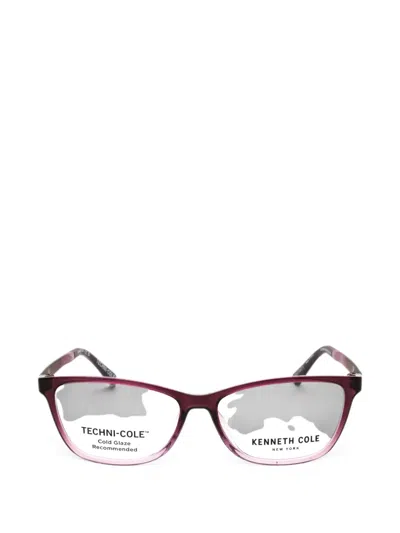 Kenneth Cole Rectangle-frame Glasses In Burgundy