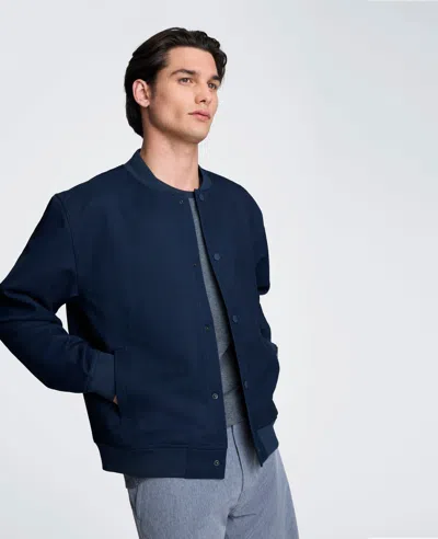 Kenneth Cole Relaxed Bomber Jacket In Blue