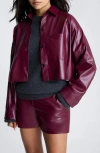 Kenneth Cole Faux Leather Shorts In Wineberry