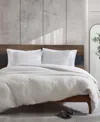 Kenneth Cole Reversible Solid Grey Waffle Comforter Set In White