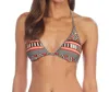 Kenneth Cole Reversible Triangle Bikini Top In Tribal Beat Red Orange In Multi