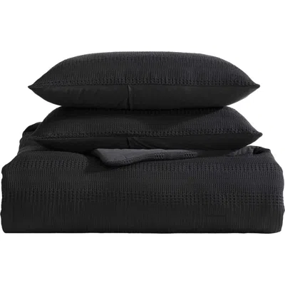 Kenneth Cole Reversible Variegated Waffle 14-piece Comforter Set In Black