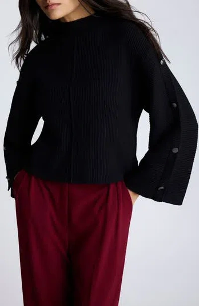 KENNETH COLE KENNETH COLE RIB MOCK NECK PULLOVER