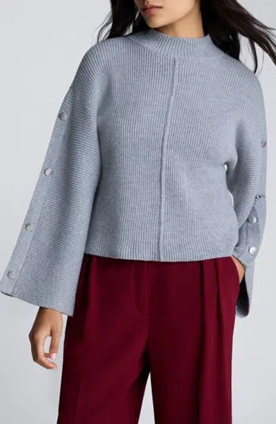 KENNETH COLE KENNETH COLE RIB MOCK NECK PULLOVER