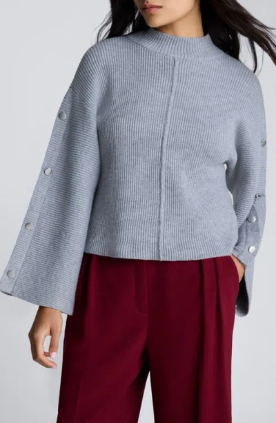 Kenneth Cole Rib Mock Neck Pullover In Multicolor
