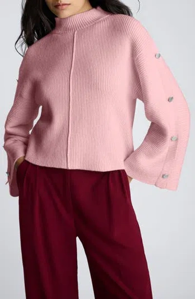 KENNETH COLE KENNETH COLE RIB MOCK NECK PULLOVER