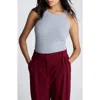 Kenneth Cole Ribbed Metallic Sleeveless Top In Gray