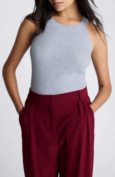 Kenneth Cole Ribbed Metallic Sleeveless Top In Multicolor