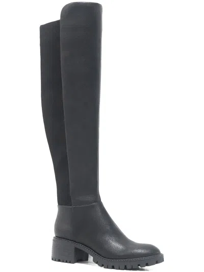 Kenneth Cole Riva Womens Faux Leather Over-the-knee Boots In Black