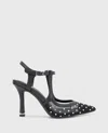 Kenneth Cole Romi Mesh Micro Stud Ankle Slingback Heel