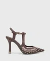 Kenneth Cole Romi Mesh Micro Stud Ankle Slingback Heel In Brown