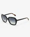 Kenneth Cole Round Acetate Sunglasses In Black