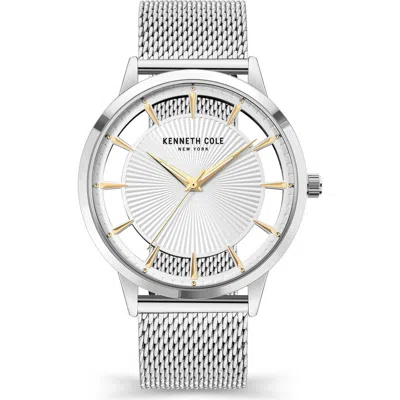 Kenneth Cole Round Bracelet Watch In Silver