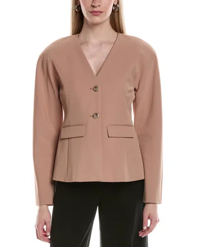 Kenneth Cole Rounded Shoulder Jacket In Brown
