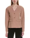 Kenneth Cole Rounded Shoulder Jacket In Sand