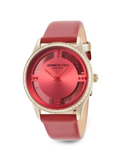Kenneth Cole 라운드 페이스 34.5mm 시계 In Red