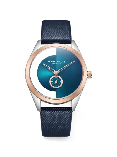 Kenneth Cole 라운드 페이스 36mm 시계 In Blue
