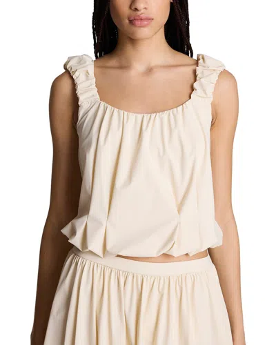Kenneth Cole Ruched Crop Tank In Neutral