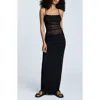 Kenneth Cole Rouched Mesh Maxi Dress In Black