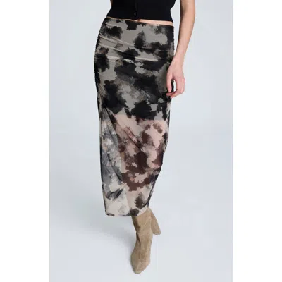 KENNETH COLE KENNETH COLE RUCHED MESH MIDI SKIRT