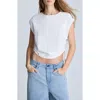 Kenneth Cole Ruched Muscle Tee In Pure White