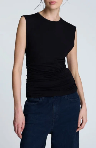 KENNETH COLE KENNETH COLE RUCHED SLEEVELESS KNIT TOP