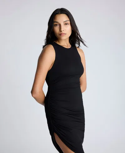 Kenneth Cole Sandra Side Ruched Asymmetric Hem Tank Dress In Multicolor