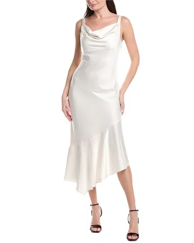 Kenneth Cole Satin Bias Maxi Dress In White