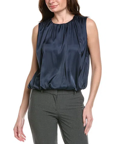 Kenneth Cole Satin Blouse In Blue
