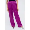 Kenneth Cole Satin Cargo Pants In Purple