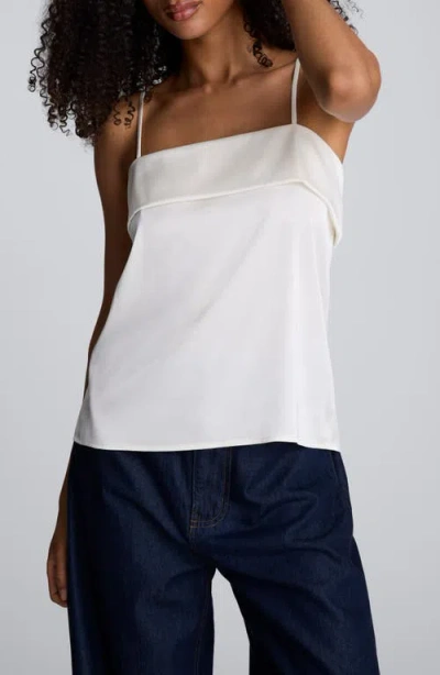 Kenneth Cole Satin Foldover Camisole In White