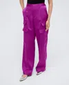 Kenneth Cole Satin High Rise Cargo Wide Leg Pant