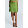 Kenneth Cole Satin Miniskirt In Green