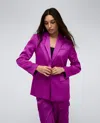 Kenneth Cole One-button Satin Blazer In Purple