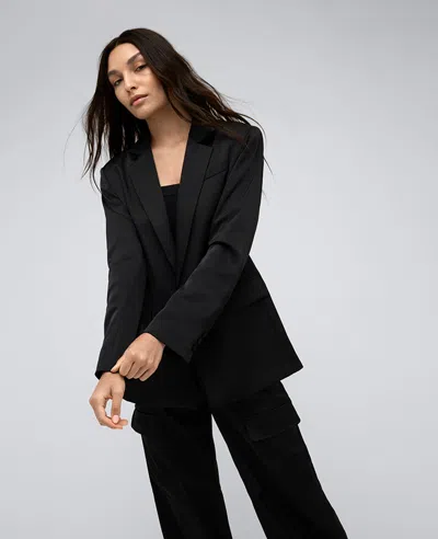 Kenneth Cole Satin Single-breasted Jacket In Black