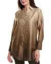 Kenneth Cole Satin Tunic Shirt