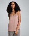 Kenneth Cole Scoop Neck Satin Camisole In Pink