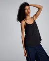 Kenneth Cole Scoop Neck Satin Cami In Black