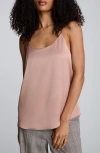 Kenneth Cole Scoop Neck Satin Camisole In Pink