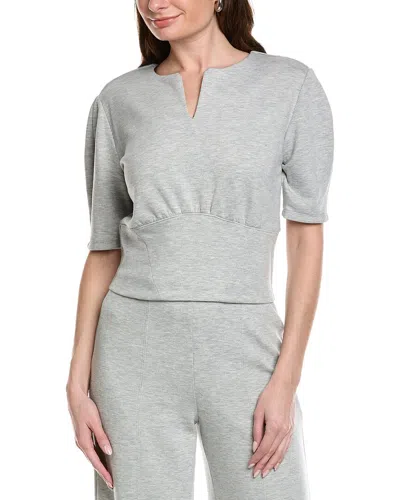 Kenneth Cole Scuba Crop Sweatshirt In Gray