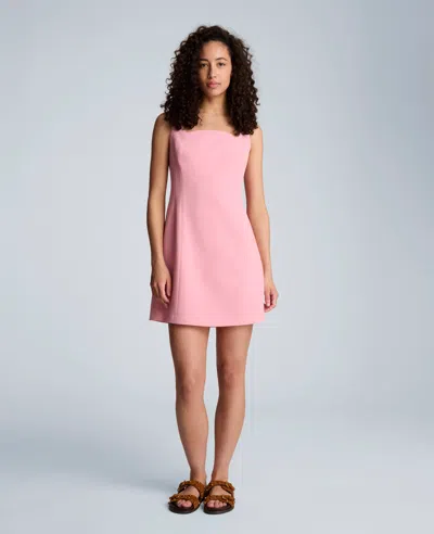 Kenneth Cole Sculpted Neck Mini Fit And Flare Dress In Pink