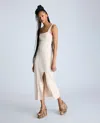 Kenneth Cole Seam Detailed Knit Midi Dress With Front Slit In Multicolor