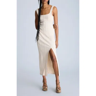 KENNETH COLE KENNETH COLE SEAMED STRETCH COTTON BODY-CON MIDI DRESS