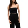 Kenneth Cole Seamless Crop Tube Top In Black