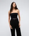 Kenneth Cole Seamless Crop Tube Top In Black